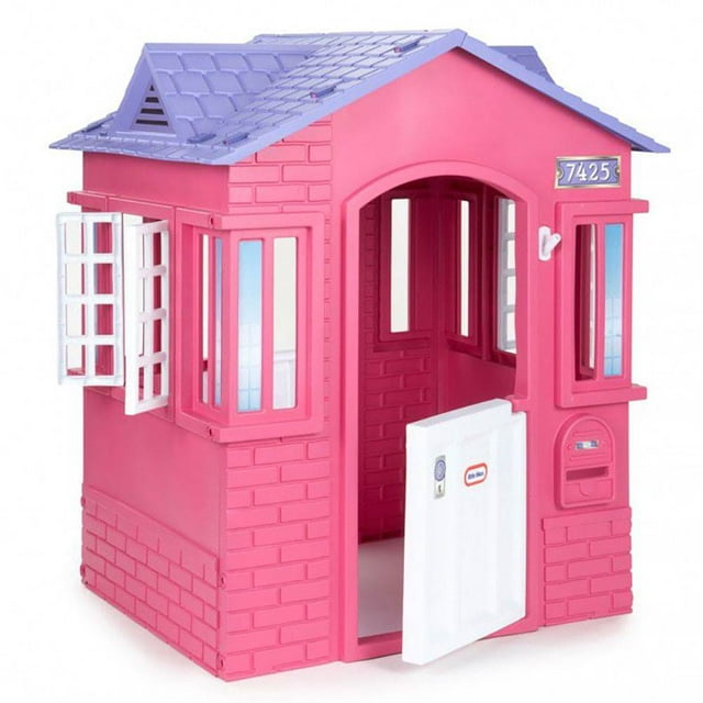 Little Tikes Cape Cottage Portable Indoor/Outdoor Backyard Playhouse House, Pink