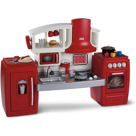 Little Tikes Cook 'n Grow Pretend Play Kids Toy Cooking Kitchen Play Set, Red