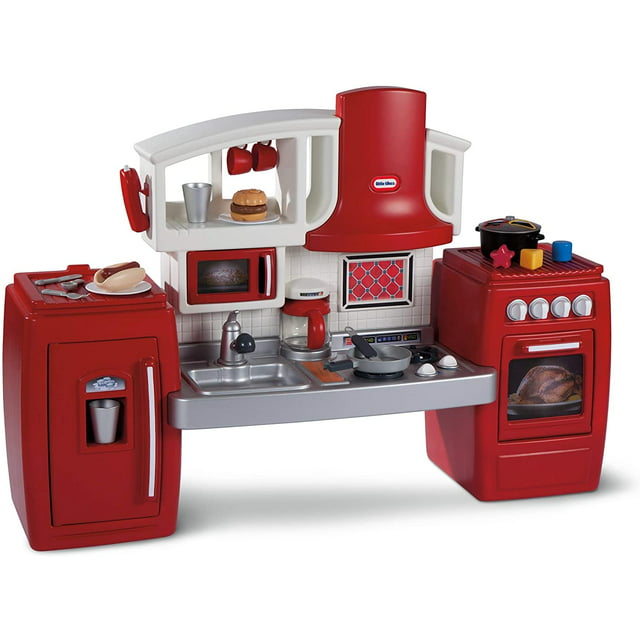 Little Tikes Cook 'n Grow Pretend Play Kids Toy Cooking Kitchen Play Set, Red