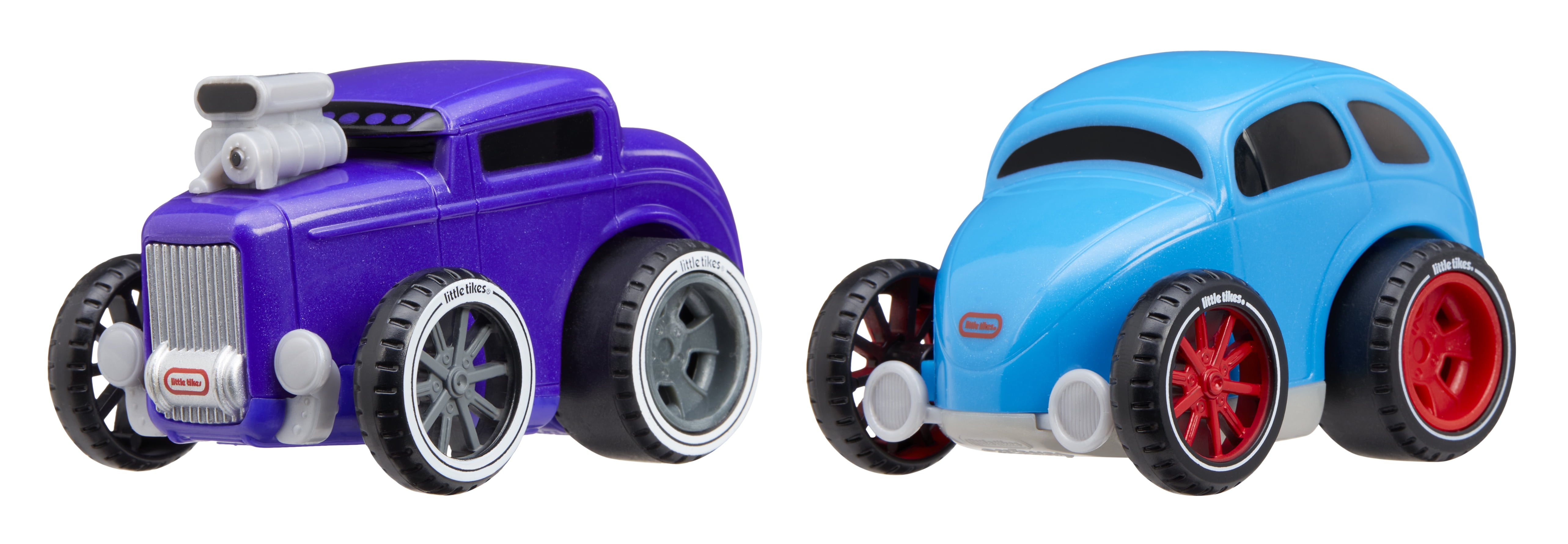 Little Tikes Crazy Fast Cars 2-Pack Hot Rods Themed Pullback Toy Car Vehicle Goes up to 50 ft
