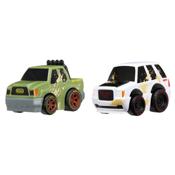 Little Tikes Crazy Fast Cars 2-Pack Off-Roaders, Off Road Adventure Vehicle Themed Pullback Toy Car Vehicles Go up to 50 ft