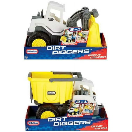 Little Tikes Dirt Diggers Dump Truck & Front Loader Vehicle 2-Pack (2-in-1)