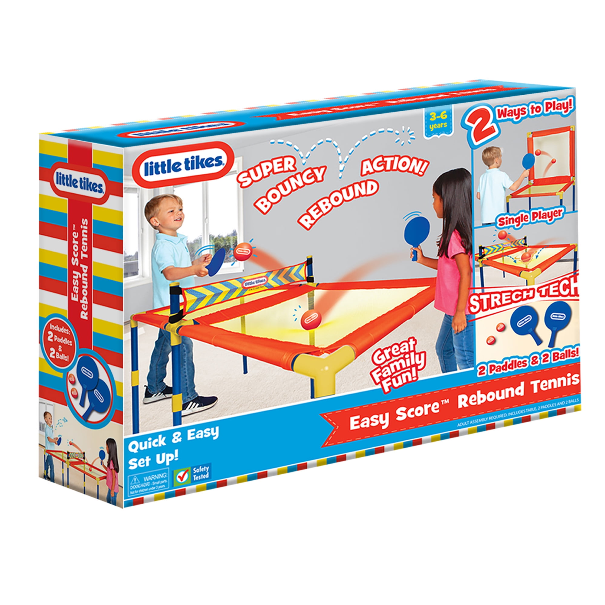 Little Tikes Easy Score Rebound Tennis Ping Pong Game with 2 Paddles and 2  Balls