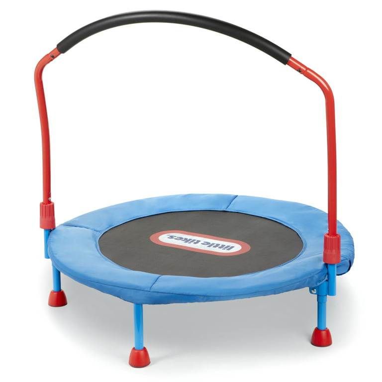 bue Learner Anvendt Little Tikes Easy Store 3-Foot Trampoline, with Hand Rail, Blue -  Walmart.com