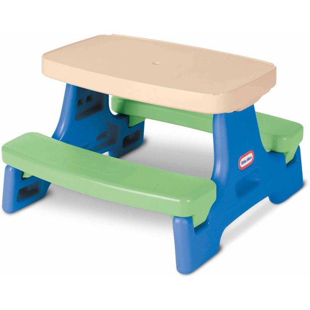 Little Tikes Easy Store Jr. Activity Play Table with Bench for Outdoor ...