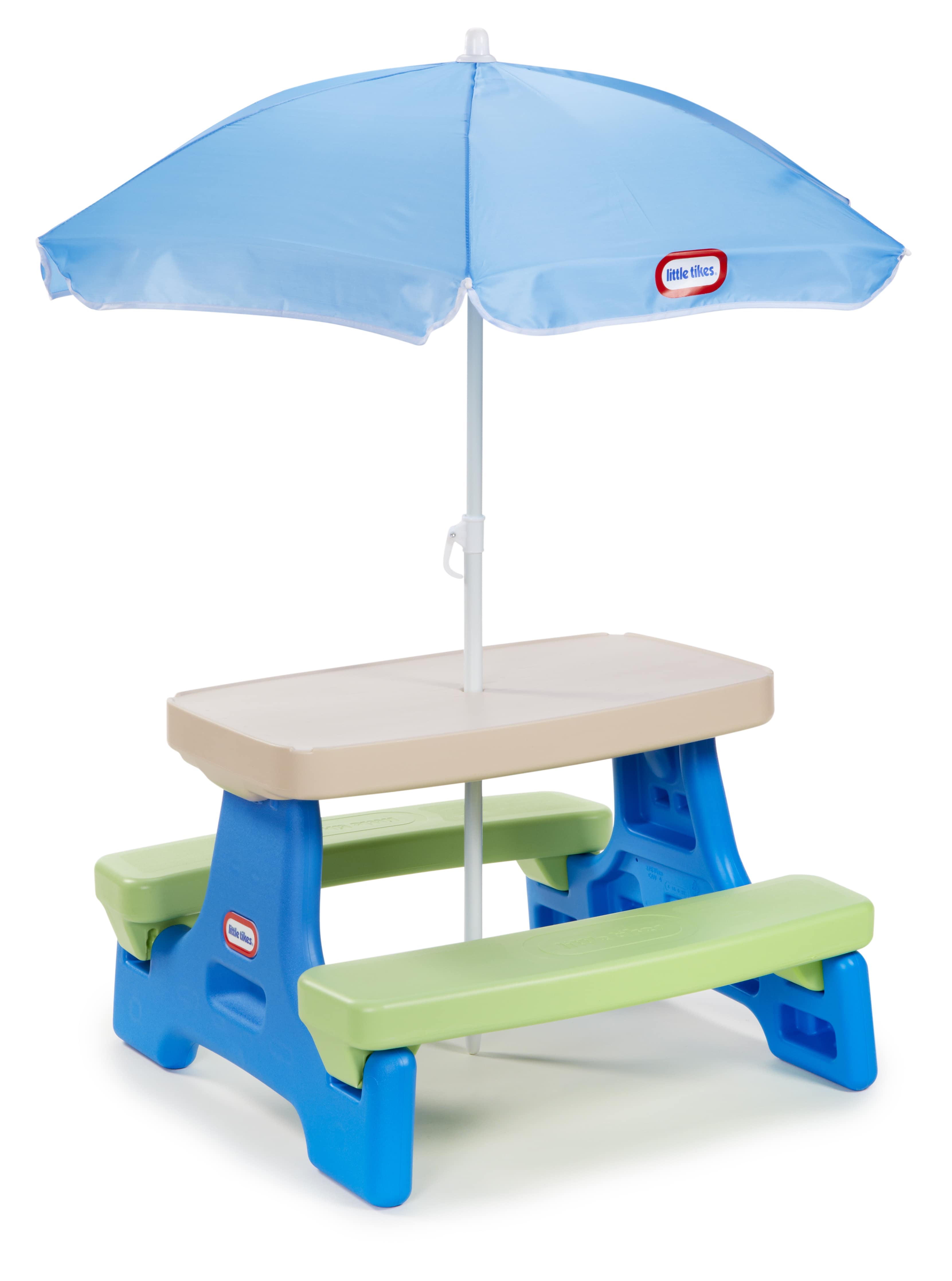 Little Tikes Easy Store Kids Picnic Table with Umbrella, Ages 2+ - image 1 of 6