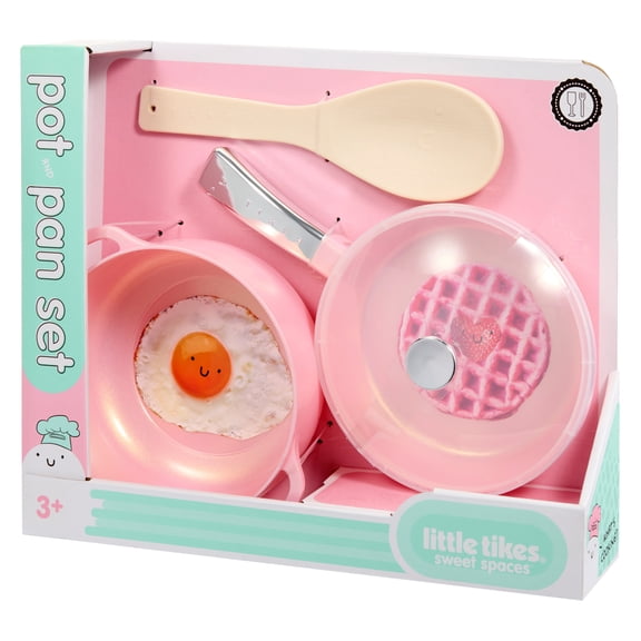 Little Tikes Home Pots & Pans Set, Play Kitchen Cookware, Pink, Ages 3+
