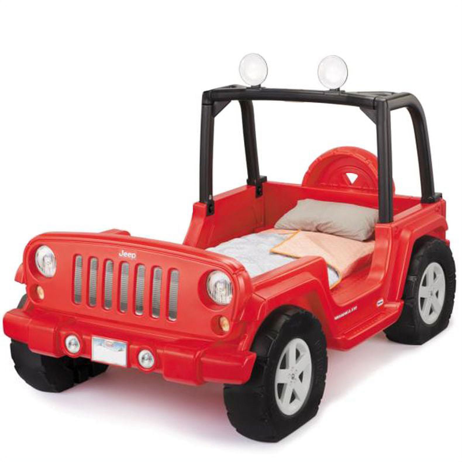Little Tikes Jeep Wrangler Toddler-to-Twin Convertible Bed, Red - image 1 of 8