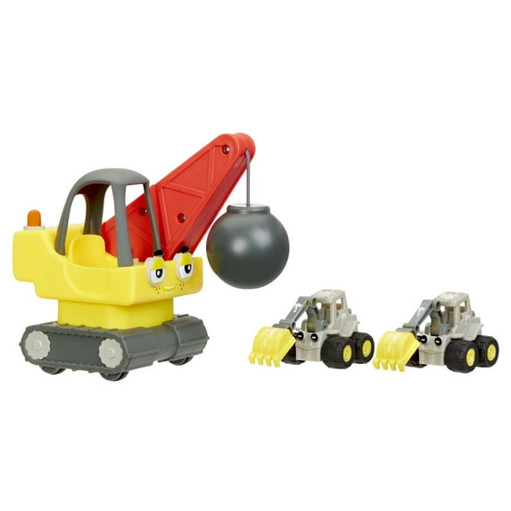 Little Tikes Let’s Go Cozy Coupe 3pk Construction Mini Push and Play Vehicle Car Fun, Color Change, Toddlers