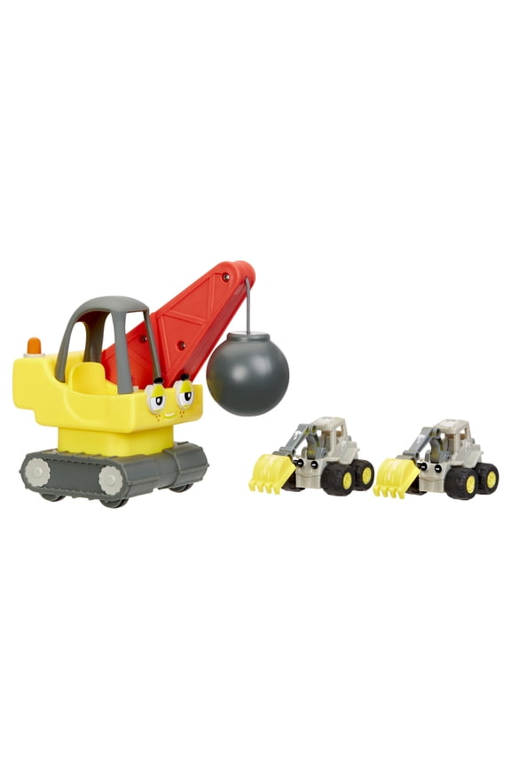 Lets Go Cozy Coupe 3pk Construction Mini Push and Play Car Fun, Color Change, Toddlers