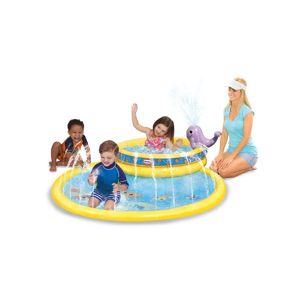 Little Tikes My First Lil Water Park, Round Splash Pool with Whale Sprinkler and Spray Mat for Kids Ages 3-6 - image 1 of 5