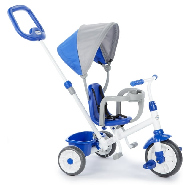 Little Tikes My First Trike 4-in-1 Trike, Blue, Convertible Tricycle, Toddlers w/ 4 Stages of Growth & Shade Canopy, Kids Boys Girls Ages 9 Months to 3 Years