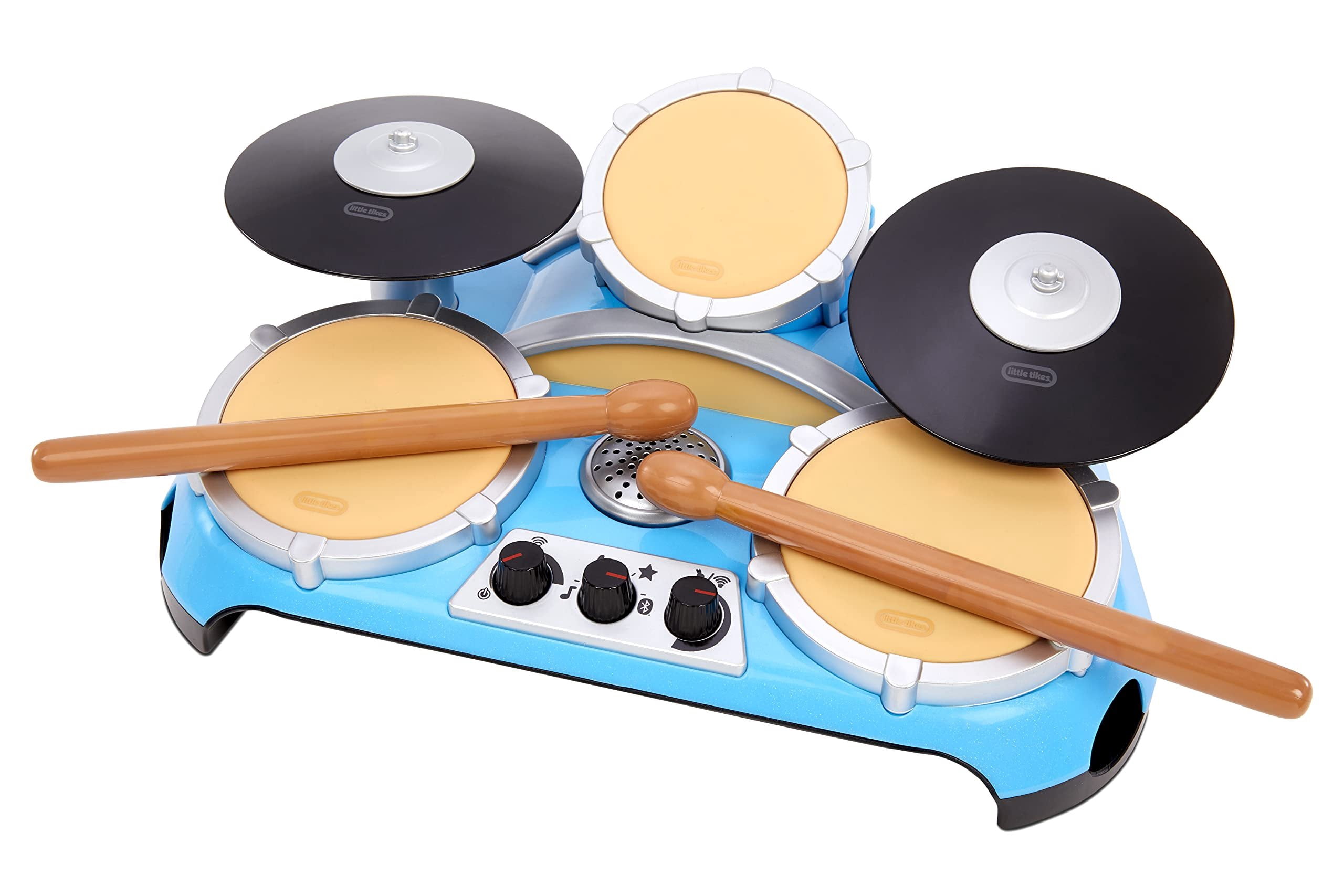 Little Tikes My Real Jam Drum Set, Toy Drums with Drumsticks and Case, for Ages 3+