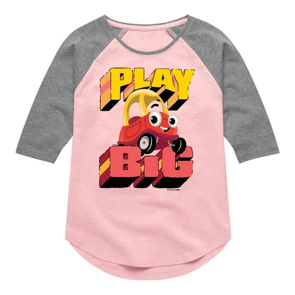 Little Tikes - Original - Play Big - Toddler & Youth Girls Raglan Graphic T-Shirt
