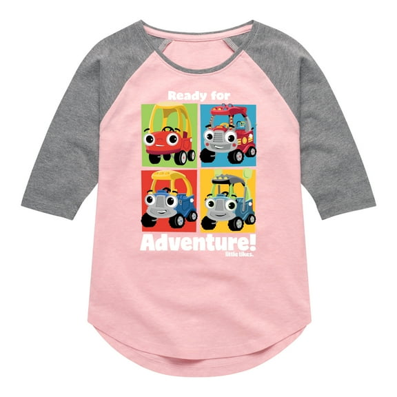Little Tikes - Ready for Adventure - Toddler & Youth Girls Raglan Graphic T-Shirt