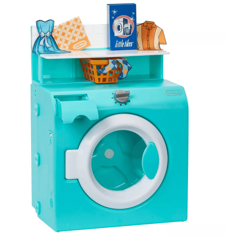 Little Tikes Retro 50s Inspired Washer Dryer Realistic Pretend Play Laundry Washing Machine Appliance
