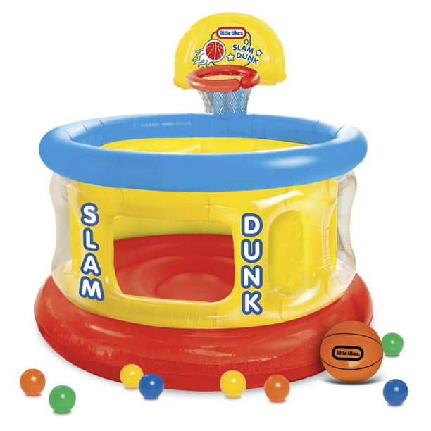 Little Tikes Slam Dunk Big Ball Pit, Inflatable Basketball Hoop and