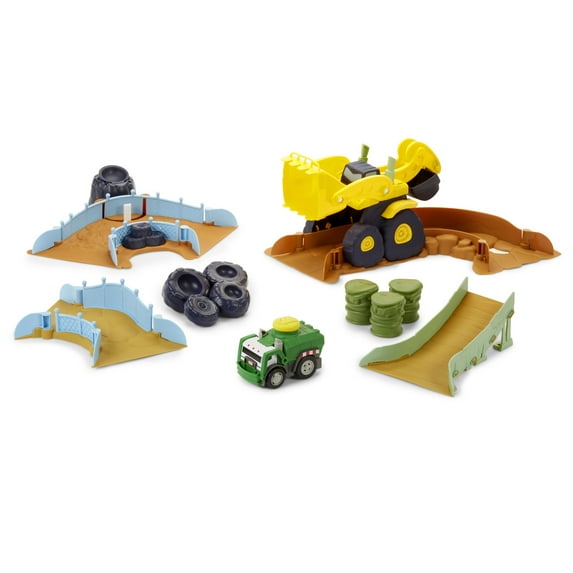 Little Tikes Slammin' Racers Scrapyard Derby Track Playset w/ Exclusive Toy Car Vehicle, 8 Pieces, with 15' Racing Distance Per Slam, For Kids & Toddlers, Boys & Girls Ages 3 4 5+ Year Old