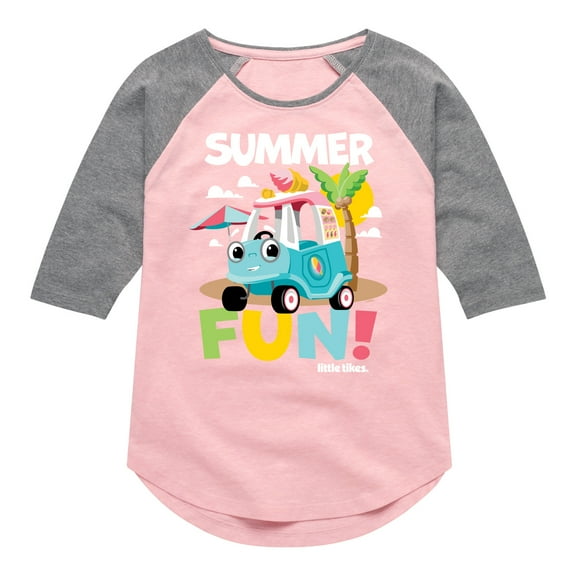 Little Tikes - Summer Fun - Beach Day - Toddler & Youth Girls Raglan Graphic T-Shirt