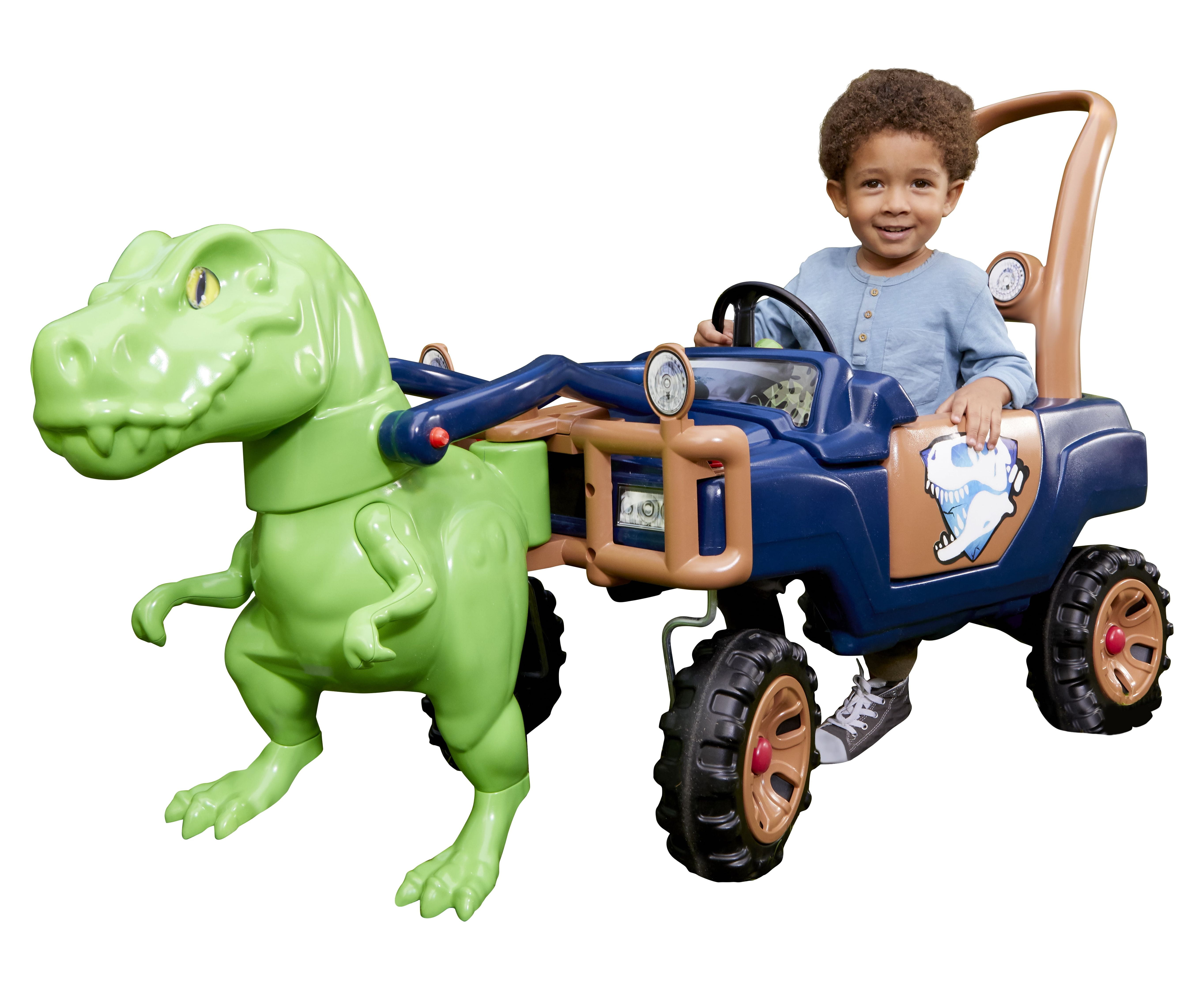 Large Green and Blue T-Rex Ride-On Truck