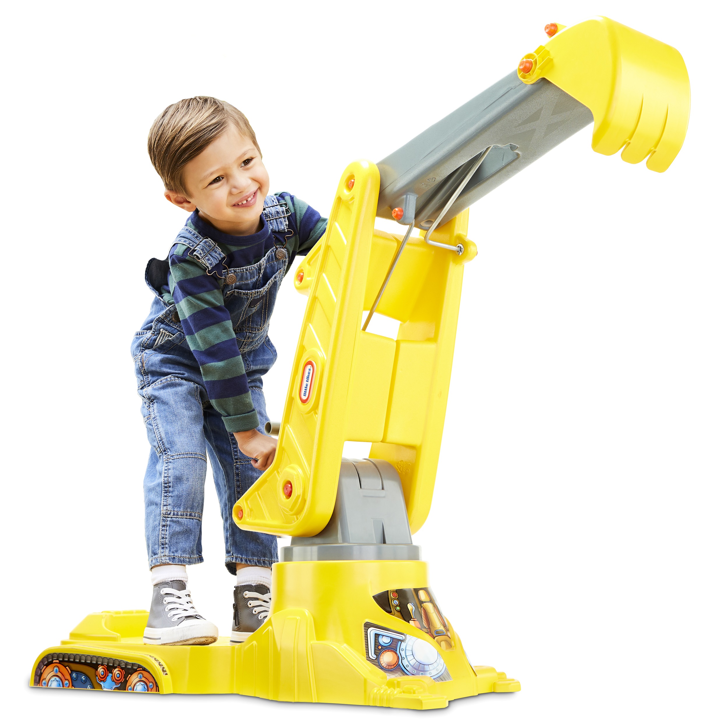Little Tikes You Drive Sand Toy Excavator with Swivel For Sit and Stand Scoop and Dump Play Set with Kid-Sized Crane, Yellow- Toys For Kids Toddlers Boys Girls Ages 3 4 5+ - image 1 of 7