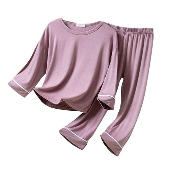 Little Toddler Pajamas Set Solid Toddler Nightgown Summer Pullover Shirts with Pants Boys Size Clothes 4-5 Years