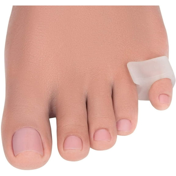 Little Toe Corrector and Straightener - 4-Pack Clear Gel Separators - Drift Pain Relief - Spreaders for Overlapping, Hallux Valgus, Diabetic Feet - Small Toes Spacers