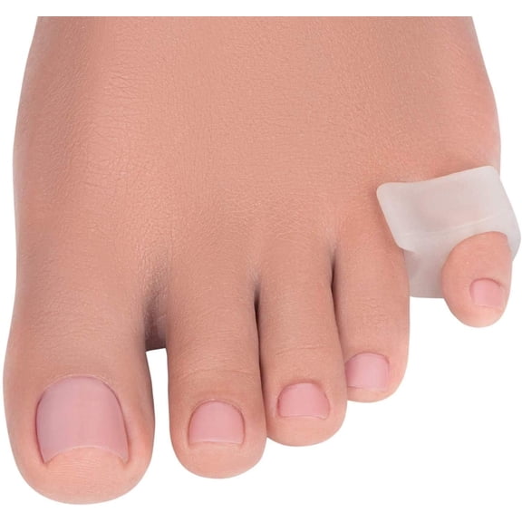 Little Toe Corrector and Straightener - 4-Pack Clear Gel Separators - Drift Pain Relief - Spreaders for Overlapping, Hallux Valgus, Diabetic Feet - Small Toes Spacers