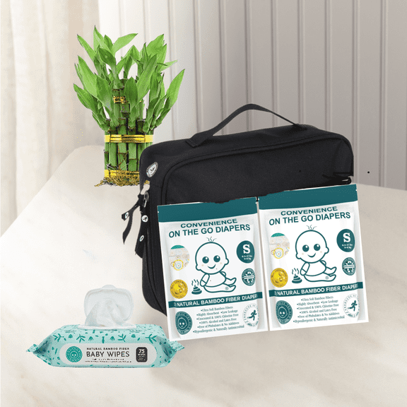 Little Toes Bamboo Diaper Bundle - Small Size 1 - 6 Diapers & 75 Wipes Weekend Bundle