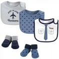 thumbnail image 1 of Little Treasure Baby Boy Cotton Bib and Sock Set 5pk, Pilot, One Size, 1 of 1