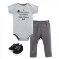 thumbnail image 1 of Little Treasure Baby Boy Cotton Bodysuit, Pant and Shoe 3pc Set, Well Dressed, 9-12 Months, 1 of 1