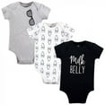 thumbnail image 1 of Little Treasure Baby Boy Cotton Bodysuits 3pk, Milk Belly, 6-9 Months, 1 of 1