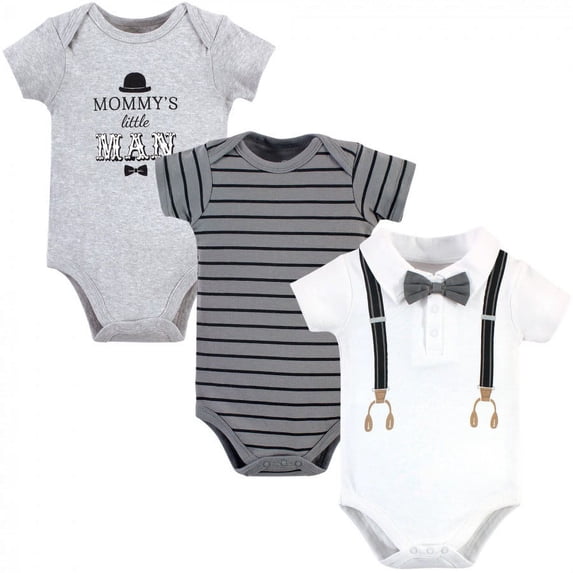 Little Treasure Baby Boy Cotton Bodysuits 3pk, Mommys Man, 18-24 Months