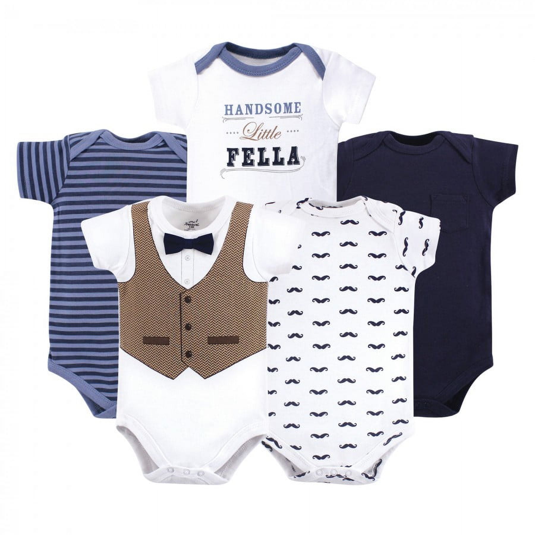 Handsome Fella Baby Boy Cotton Striped Onesie Set, 3-6 Months