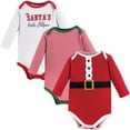thumbnail image 1 of Little Treasure Baby Boy Cotton Long-Sleeve Bodysuits 3pk, Santas Helper, 18-24 Months, 1 of 4