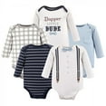 thumbnail image 1 of Little Treasure Baby Boy Cotton Long-Sleeve Bodysuits 5pk, Dapper Bow Tie, 0-3 Months, 1 of 1