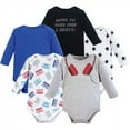thumbnail image 1 of Little Treasure Baby Boy Cotton Long-Sleeve Bodysuits 5pk, Headphones, 12-18 Months, 1 of 1