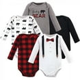 thumbnail image 1 of Little Treasure Baby Boy Cotton Long-Sleeve Bodysuits 5pk, Lumberjack Bow Tie, 0-3 Months, 1 of 1