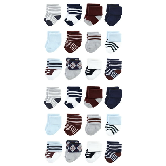 Little Treasure Baby Cotton Rich Terry Socks 24-Pack, Genius, 0-6 Months