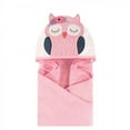 thumbnail image 1 of Little Treasure Baby Girl Cotton Animal Face Hooded Towel, Boho Chic Owl, One Size, 1 of 1