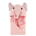 thumbnail image 1 of Little Treasure Baby Girl Cotton Animal Face Hooded Towel, Floral Elephant, One Size, 1 of 5