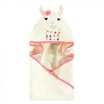 Little Treasure Baby Girl Cotton Animal Face Hooded Towel, Llama, One Size