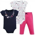 thumbnail image 1 of Little Treasure Baby Girl Cotton Bodysuit and Pant Set, Rainbow Charms, 0-3 Months, 1 of 4