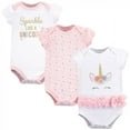 thumbnail image 1 of Little Treasure Baby Girl Cotton Bodysuits 3pk, Unicorn, 3-6 Months, 1 of 4