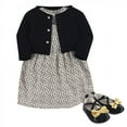 thumbnail image 1 of Little Treasure Baby Girl Cotton Dress, Cardigan and Shoe 3pc Set, Leopard, 6-9 Months, 1 of 1