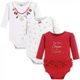 thumbnail image 1 of Little Treasure Baby Girl Cotton Long-Sleeve Bodysuits 3pk, Christmas Necklace, 12-18 Months, 1 of 5