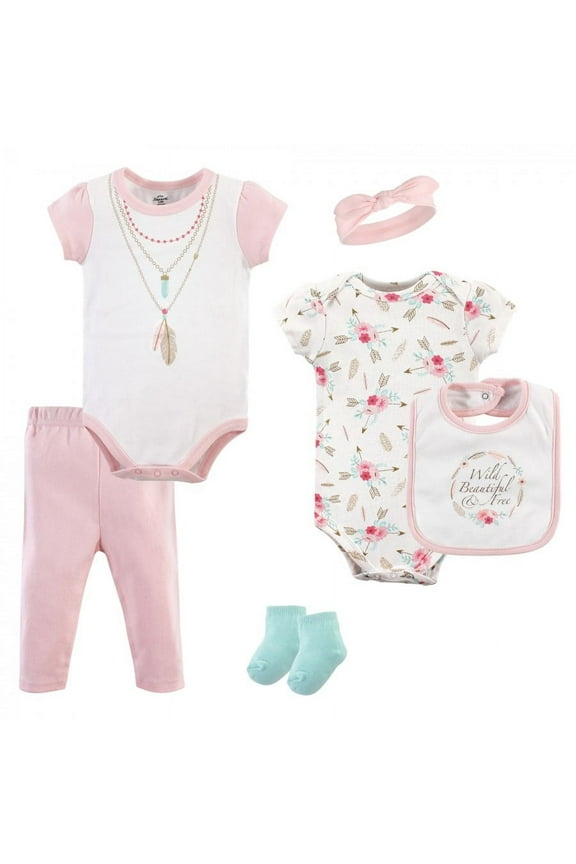 Baby Girl Layette 6-Piece Set, Boho, 9-12 Months