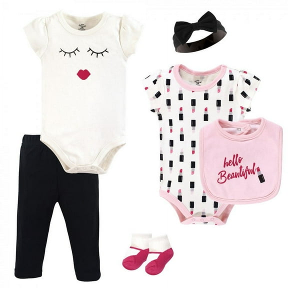 Little Treasure Baby Girl Layette 6-Piece Set, Lipstick, 9-12 Months
