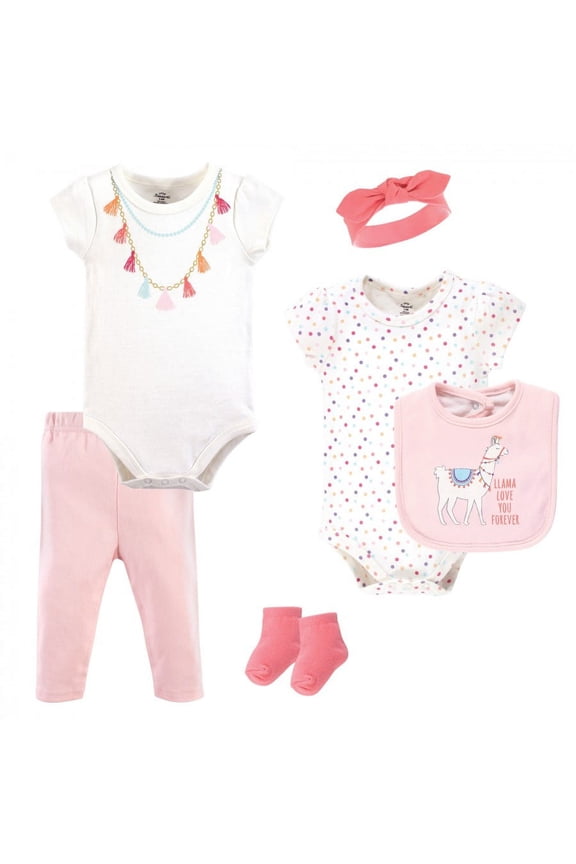Baby Girl Layette 6-Piece Set, Llama Love, 6-9 Months