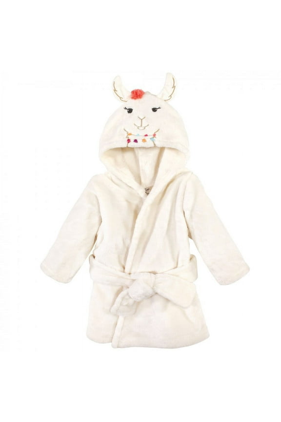 Baby Girl Plush Bathrobe, Llama, 0-9 Months
